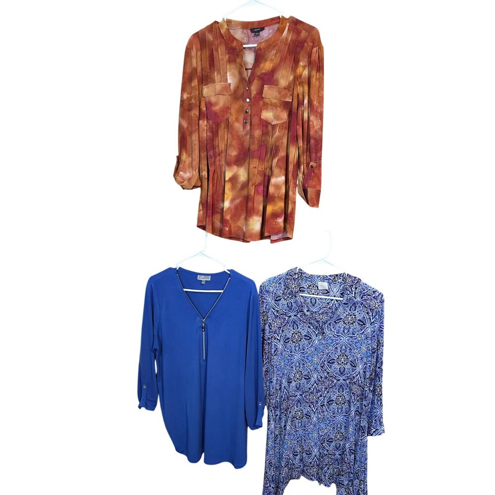 Women's Large 12 14 Tops Shirts Blouses Sweaters Wholesale Bulk Lot of 3 L